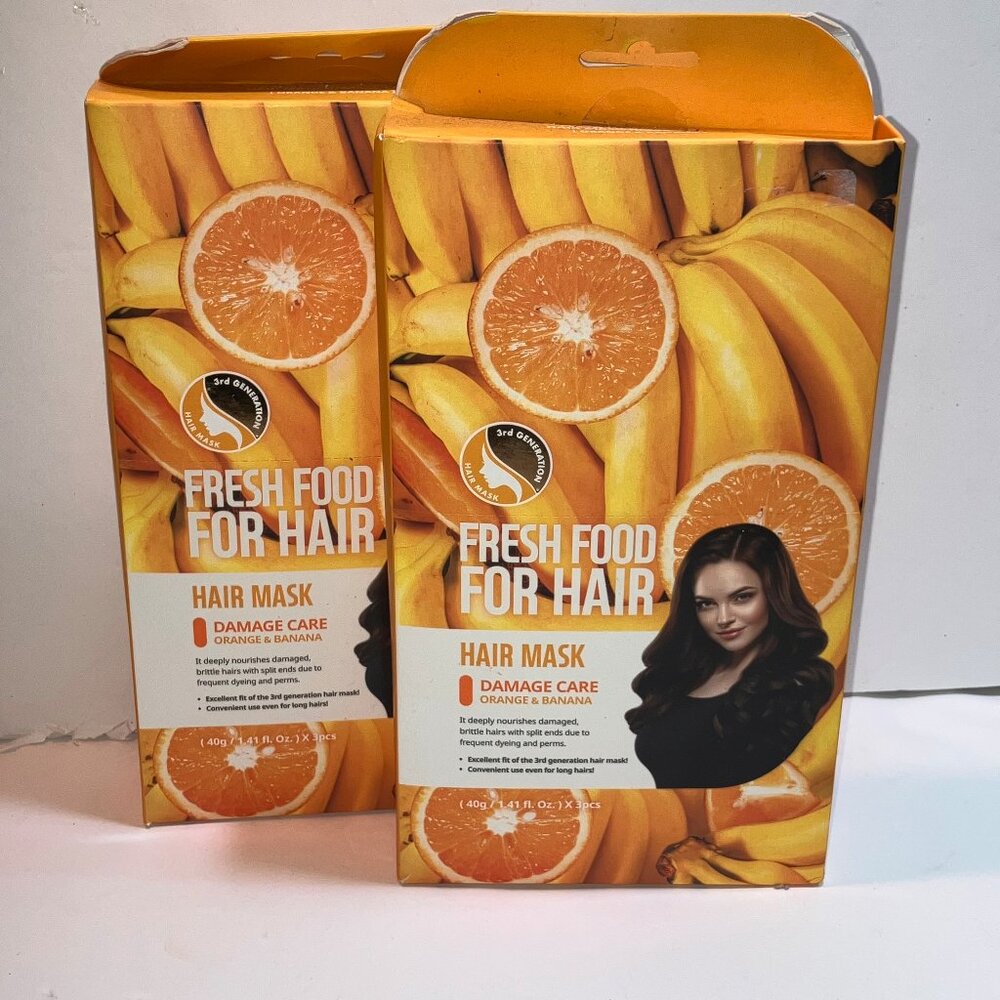 Fresh Food For Hair Mask Orange & Banana 2 Pack